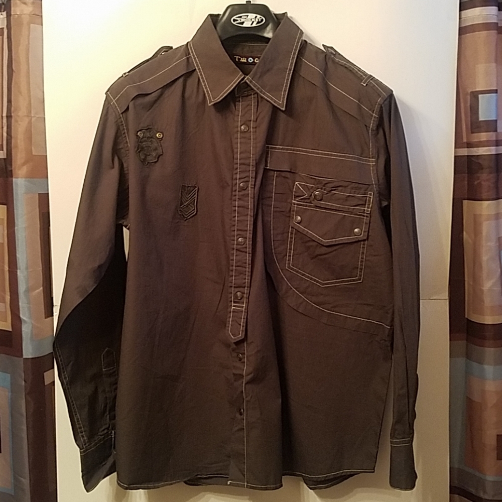 Men military style shirt